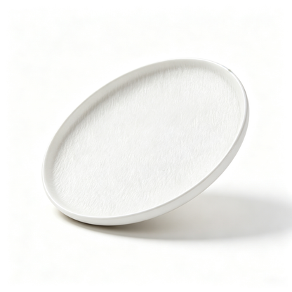 8-Inch White Ceramic Stone-Textured Pizza Plate