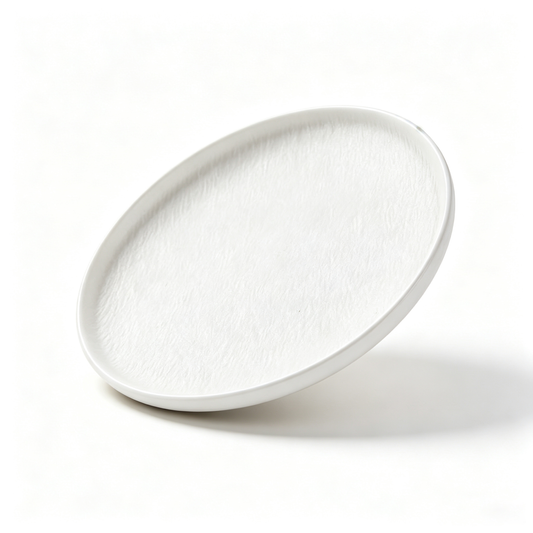 8-Inch White Ceramic Stone-Textured Pizza Plate