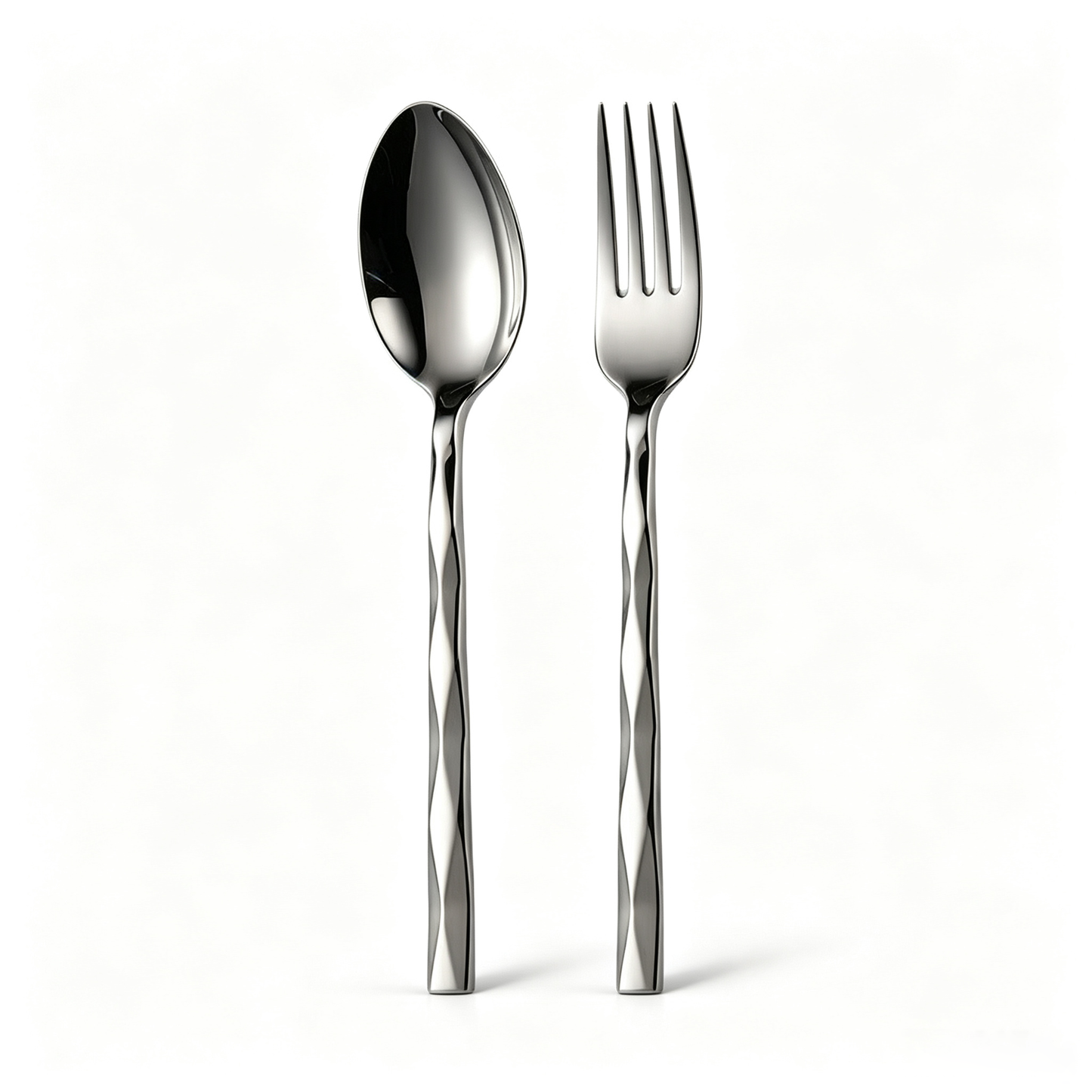 2-Piece Diamond-Textured Cutlery Set