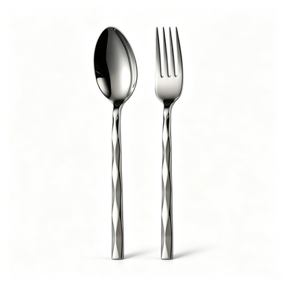 2-Piece Diamond-Textured Cutlery Set