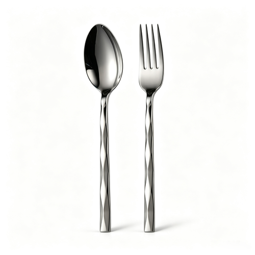 2-Piece Diamond-Textured Cutlery Set