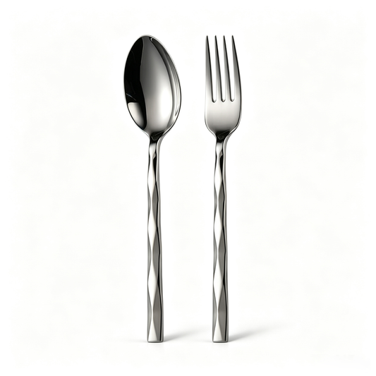 2-Piece Diamond-Textured Cutlery Set