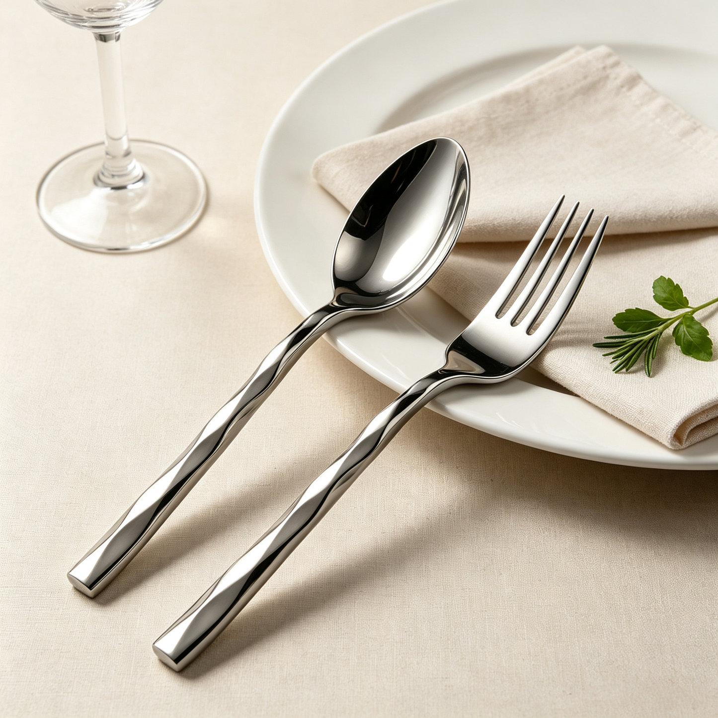2-Piece Diamond-Textured Cutlery Set