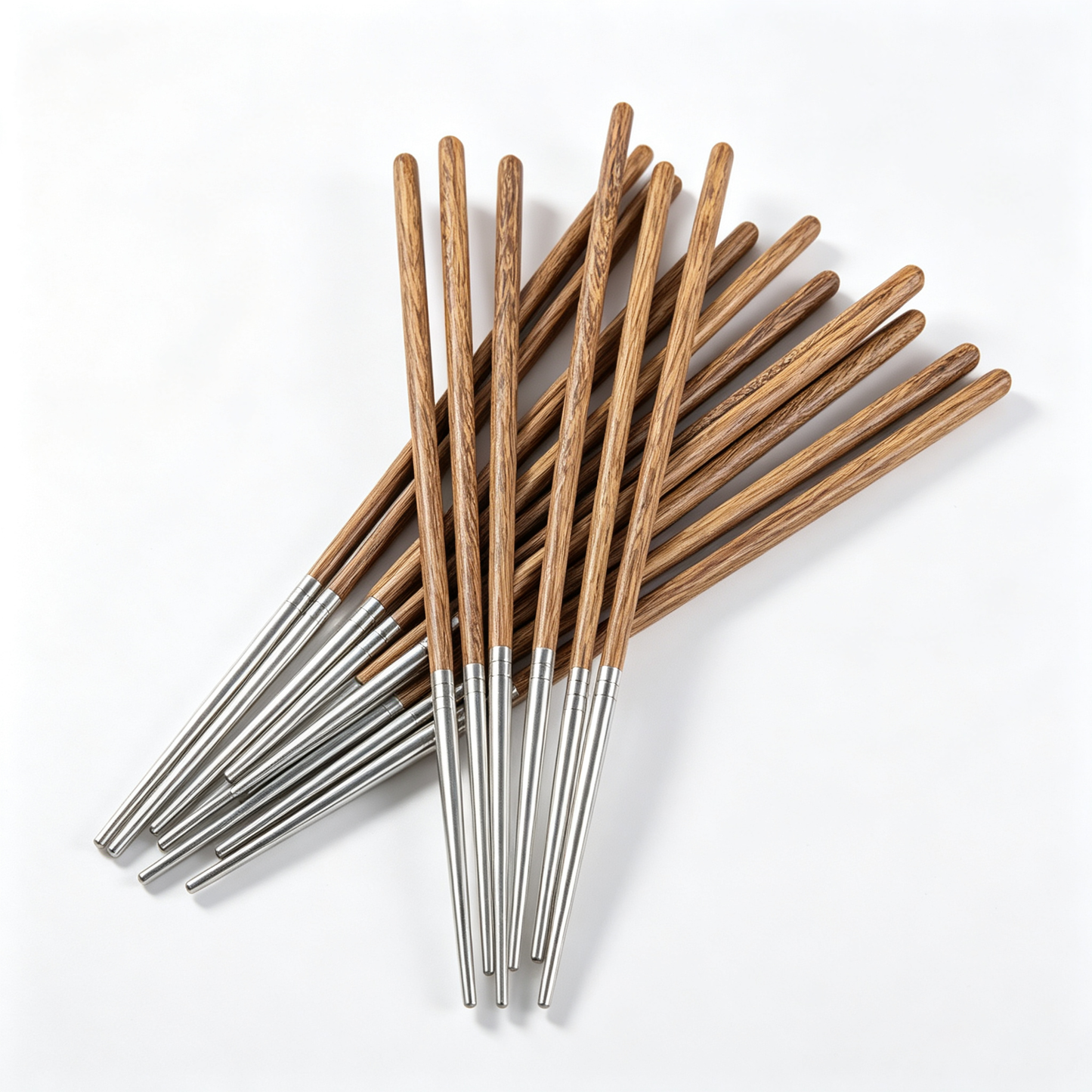 Natural Wenge Wood &amp; 304 Stainless Steel Chopsticks Set