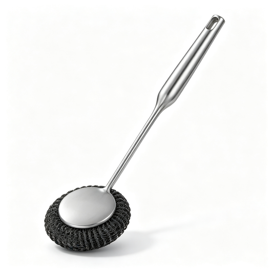 Long-Handle Stainless Steel Pot Brush Scourer